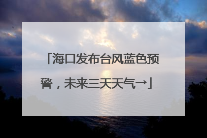海口发布台风蓝色预警，未来三天天气→