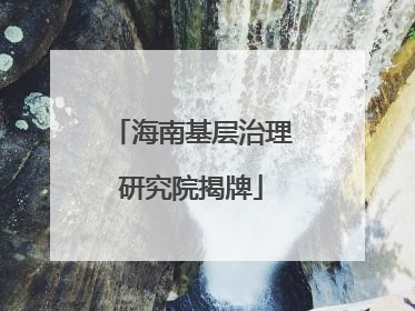 海南基层治理研究院揭牌