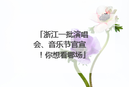 浙江一批演唱会、音乐节官宣！你想看哪场