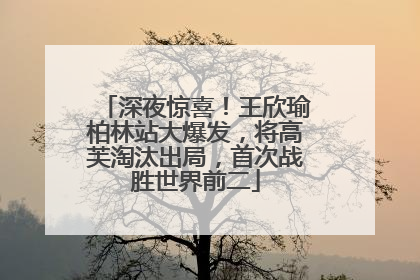 深夜惊喜！王欣瑜柏林站大爆发，将高芙淘汰出局，首次战胜世界前二