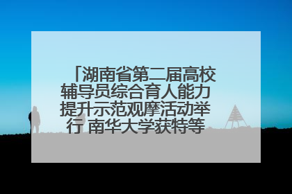 湖南省第二届高校辅导员综合育人能力提升示范观摩活动举行 南华大学获特等奖和一等奖
