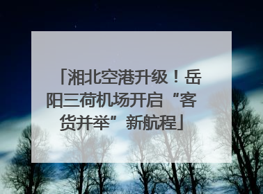 湘北空港升级！岳阳三荷机场开启“客货并举”新航程