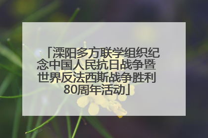 溧阳多方联学组织纪念中国人民抗日战争暨世界反法西斯战争胜利80周年活动