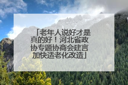 老年人说好才是真的好！河北省政协专题协商会建言加快适老化改造