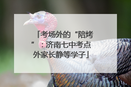 考场外的“陪烤”：济南七中考点外家长静等学子