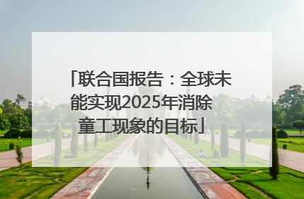 联合国报告：全球未能实现2025年消除童工现象的目标