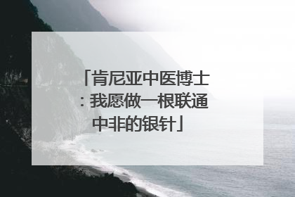 肯尼亚中医博士：我愿做一根联通中非的银针