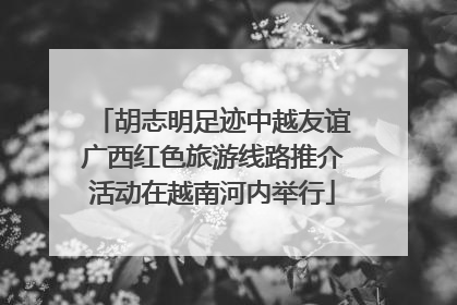 胡志明足迹中越友谊广西红色旅游线路推介活动在越南河内举行