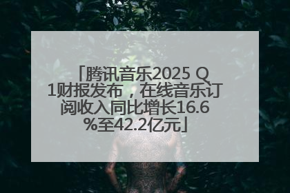 腾讯音乐2025 Q1财报发布，在线音乐订阅收入同比增长16.6%至42.2亿元