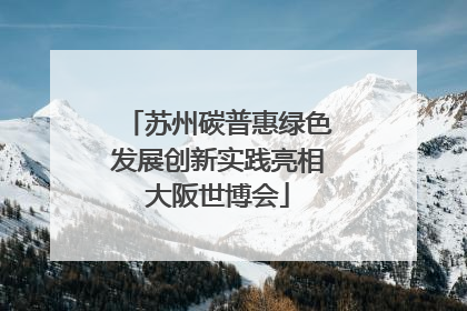 苏州碳普惠绿色发展创新实践亮相大阪世博会