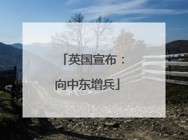 英国宣布：向中东增兵