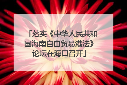 落实《中华人民共和国海南自由贸易港法》论坛在海口召开