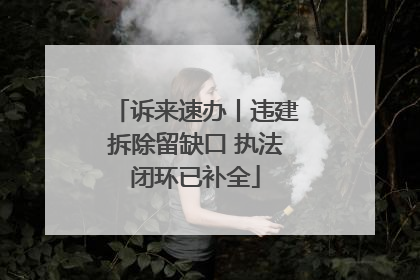 诉来速办丨违建拆除留缺口 执法闭环已补全