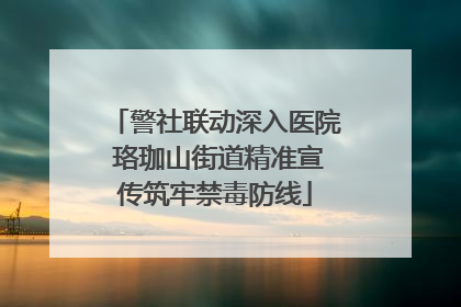 警社联动深入医院 珞珈山街道精准宣传筑牢禁毒防线