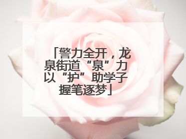 警力全开，龙泉街道“泉”力以“护”助学子握笔逐梦