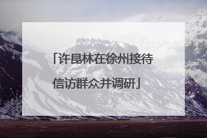 许昆林在徐州接待信访群众并调研