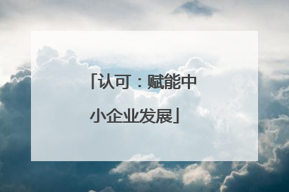 认可：赋能中小企业发展