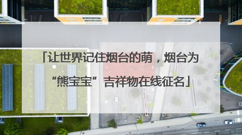 让世界记住烟台的萌，烟台为“熊宝宝”吉祥物在线征名
