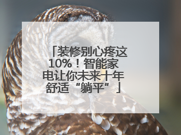 装修别心疼这10%！智能家电让你未来十年舒适“躺平”
