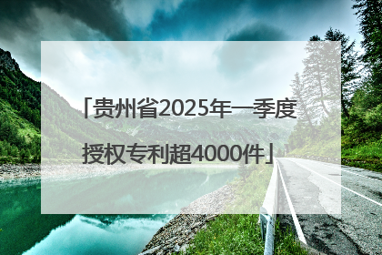 贵州省2025年一季度授权专利超4000件