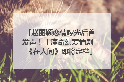赵丽颖恋情曝光后首发声！主演奇幻爱情剧《在人间》即将定档