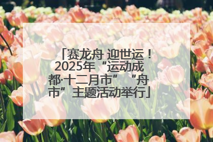 赛龙舟 迎世运！2025年“运动成都·十二月市”“舟市”主题活动举行