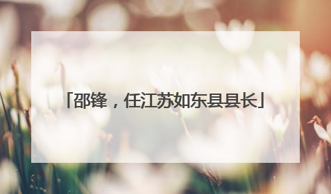 邵锋，任江苏如东县县长