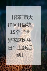 邵阳市大祥区开展第15个“世界家庭医生日”主题活动