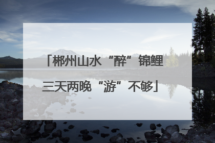 郴州山水“醉”锦鲤 三天两晚“游”不够