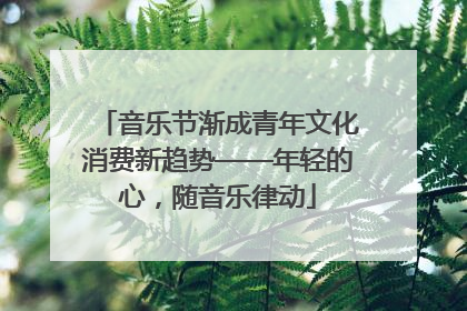 音乐节渐成青年文化消费新趋势——年轻的心，随音乐律动