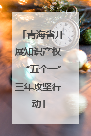 青海省开展知识产权“五个一”三年攻坚行动