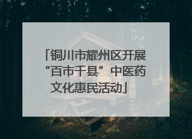 铜川市耀州区开展“百市千县”中医药文化惠民活动