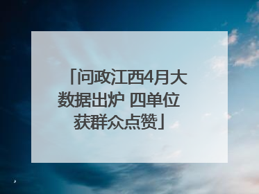 问政江西4月大数据出炉 四单位获群众点赞