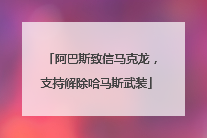 阿巴斯致信马克龙，支持解除哈马斯武装