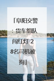 阜阳交警：货车组队闯红灯 28名司机被拘
