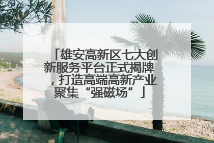 雄安高新区七大创新服务平台正式揭牌，打造高端高新产业聚集“强磁场”