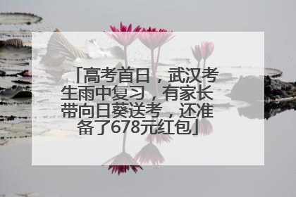 高考首日，武汉考生雨中复习，有家长带向日葵送考，还准备了678元红包