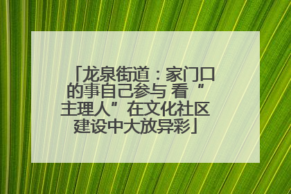 龙泉街道：家门口的事自己参与 看“主理人”在文化社区建设中大放异彩