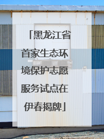 黑龙江省首家生态环境保护志愿服务试点在伊春揭牌