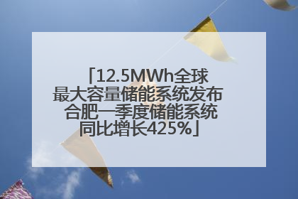 12.5MWh全球最大容量储能系统发布 合肥一季度储能系统同比增长425%