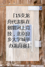 15支龙舟代表队在刺猬河上竞技，北京良乡大学城举办龙舟赛