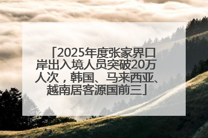 2025年度张家界口岸出入境人员突破20万人次，韩国、马来西亚、越南居客源国前三