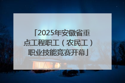 2025年安徽省重点工程职工（农民工）职业技能竞赛开幕