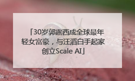 30岁郭露西成全球最年轻女富豪，与汪滔白手起家创立Scale AI