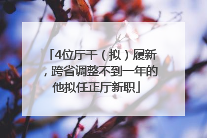 4位厅干（拟）履新，跨省调整不到一年的他拟任正厅新职