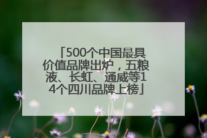 500个中国最具价值品牌出炉，五粮液、长虹、通威等14个四川品牌上榜